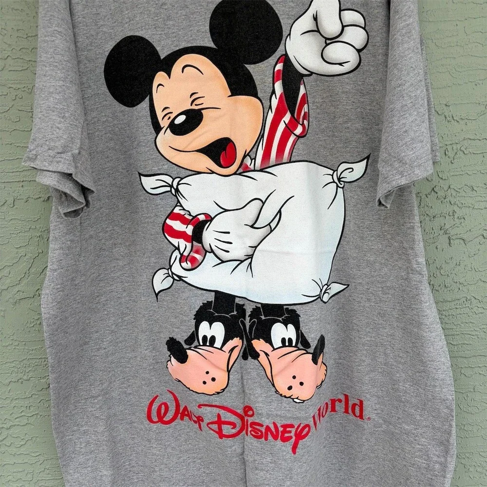 Vintage Disney Walt Disney World Mickey Mouse Sleepshirt Womens 2XL Gray - Picture 3 of 10